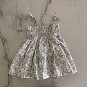Baby Gap Linen-Cotton Smocked Multi Floral Dress